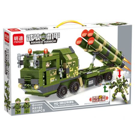 MINGDI LEIBAO K0195 0195 non  CƠ KHÍ VŨ TRANG XE TÊN LỬA PHÒNG KHÔNG HQ-9 bộ đồ chơi xếp lắp ráp ghép mô hình Military Army Quân Sự Bộ Đội 522 khối
