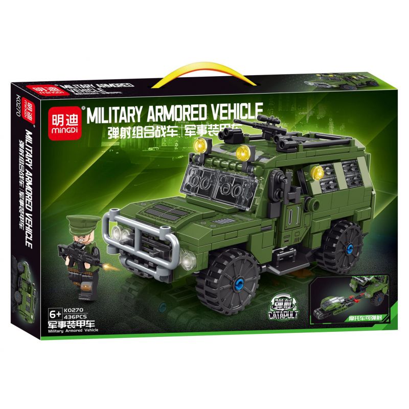 MINGDI LEIBAO K0270 0270 non  XE KẾT HỢP PHÓNG BỌC THÉP QUÂN SỰ bộ đồ chơi xếp lắp ráp ghép mô hình Military Army MILITARY ARMORED VEHICLE Quân Sự Bộ Đội 436 khối