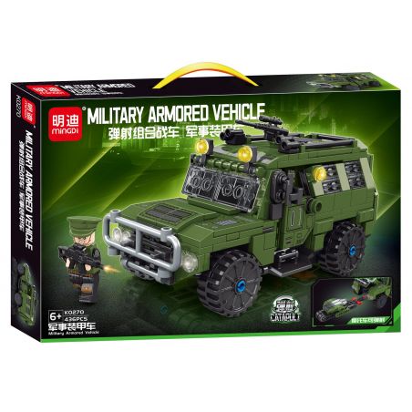 MINGDI LEIBAO K0270 0270 non  XE KẾT HỢP PHÓNG BỌC THÉP QUÂN SỰ bộ đồ chơi xếp lắp ráp ghép mô hình Military Army MILITARY ARMORED VEHICLE Quân Sự Bộ Đội 436 khối