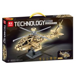 MINGDI LEIBAO 8003 non  MÔ HÌNH QUÂN SỰ CÔNG NGHỆ APACHE GUNSHIP bộ đồ chơi xếp lắp ráp ghép mô hình Military Army Quân Sự Bộ Đội 651 khối