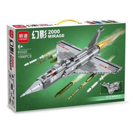 MINGDI LEIBAO K0320 0320 non  TIÊM KÍCH MIRAGE 2000 bộ đồ chơi xếp lắp ráp ghép mô hình Military Army Quân Sự Bộ Đội 1066 khối