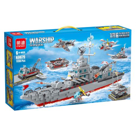 MINGDI LEIBAO K0679 0679 non  TÀU KHU TRỤC TÊN LỬA DẪN ĐƯỜNG bộ đồ chơi xếp lắp ráp ghép mô hình Military Army WARSHIP Quân Sự Bộ Đội 1739 khối