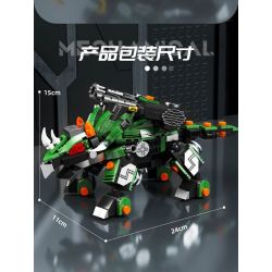 QIAO LE TONG 2105 non  TRICERATOPS CƠ KHÍ bộ đồ chơi xếp lắp ráp ghép mô hình 501 khối