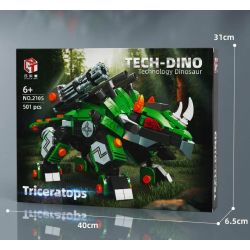 QIAO LE TONG 2105 non  TRICERATOPS CƠ KHÍ bộ đồ chơi xếp lắp ráp ghép mô hình 501 khối