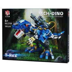 QIAO LE TONG 2104 non  TRẬN CHIẾN KHỦNG LONG BẠO CHÚA bộ đồ chơi xếp lắp ráp ghép mô hình T-REX 502 khối