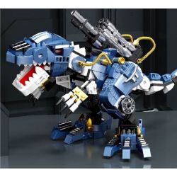 QIAO LE TONG 2104 non  TRẬN CHIẾN KHỦNG LONG BẠO CHÚA bộ đồ chơi xếp lắp ráp ghép mô hình T-REX 502 khối