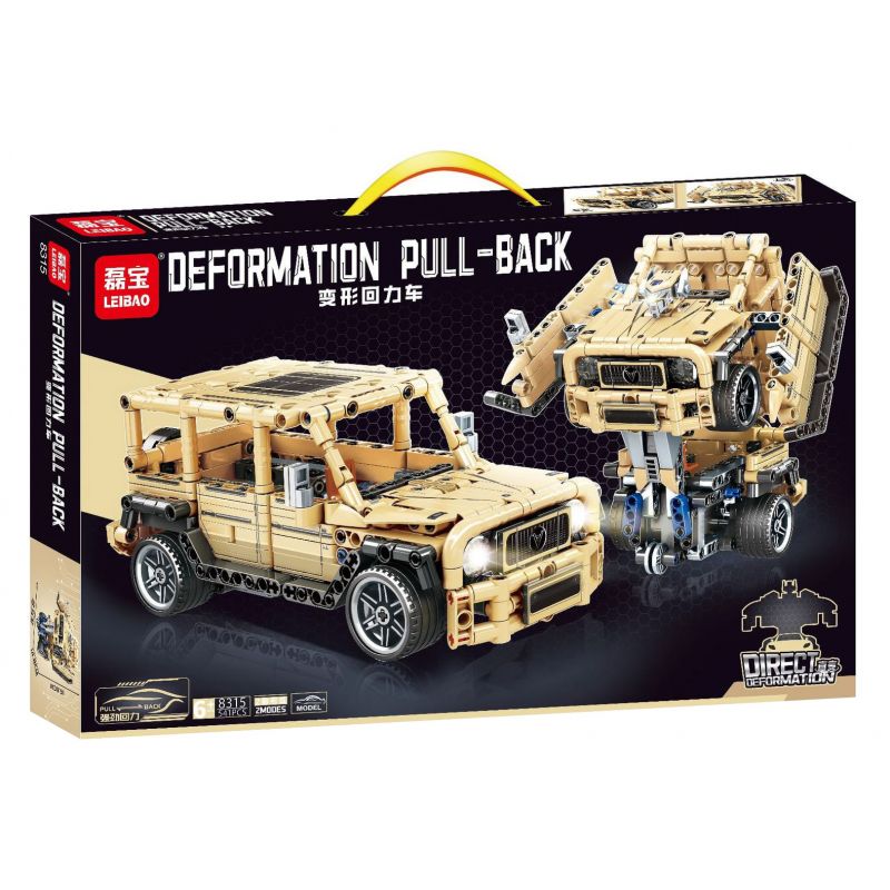 LEIBAO 8315 non  XE PULL BACK BIẾN HÌNH MÀU VÀNG ĐẤT bộ đồ chơi xếp lắp ráp ghép mô hình  DEFORMATION PULL-BACK Kỹ Thuật Công Nghệ Cao Mô Hình Phương Tiện 541 khối
