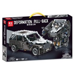 LEIBAO 8313 non  XE KÉO BIẾN HÌNH MÀU XÁM bộ đồ chơi xếp lắp ráp ghép mô hình  DEFORMATION PULL-BACK Kỹ Thuật Công Nghệ Cao Mô Hình Phương Tiện 542 khối