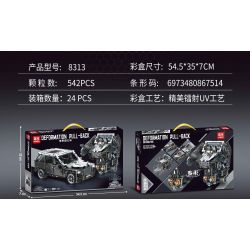 LEIBAO 8313 non  XE KÉO BIẾN HÌNH MÀU XÁM bộ đồ chơi xếp lắp ráp ghép mô hình  DEFORMATION PULL-BACK Kỹ Thuật Công Nghệ Cao Mô Hình Phương Tiện 542 khối