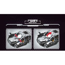 LEIBAO 8313 non  XE KÉO BIẾN HÌNH MÀU XÁM bộ đồ chơi xếp lắp ráp ghép mô hình  DEFORMATION PULL-BACK Kỹ Thuật Công Nghệ Cao Mô Hình Phương Tiện 542 khối