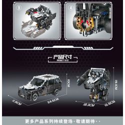LEIBAO 8313 non  XE KÉO BIẾN HÌNH MÀU XÁM bộ đồ chơi xếp lắp ráp ghép mô hình  DEFORMATION PULL-BACK Kỹ Thuật Công Nghệ Cao Mô Hình Phương Tiện 542 khối