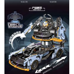 LEIBAO 8312 non  XE KÉO BIẾN HÌNH bộ đồ chơi xếp lắp ráp ghép mô hình  DEFORMATION PULL-BACK Kỹ Thuật Công Nghệ Cao Mô Hình Phương Tiện 487 khối