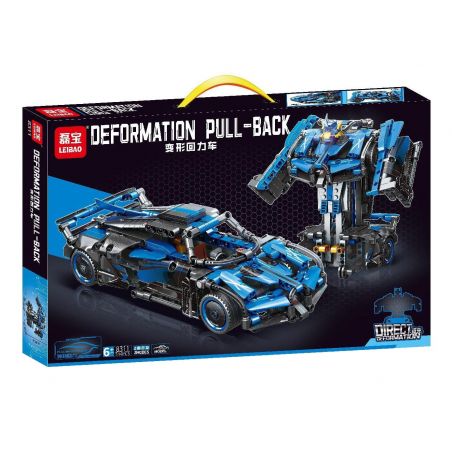 LEIBAO 8311 non  XE PULL BACK BIẾN HÌNH MÀU XANH bộ đồ chơi xếp lắp ráp ghép mô hình  DEFORMATION PULL-BACK Kỹ Thuật Công Nghệ Cao Mô Hình Phương Tiện 544 khối