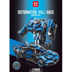 LEIBAO 8311 non  XE PULL BACK BIẾN HÌNH MÀU XANH bộ đồ chơi xếp lắp ráp ghép mô hình  DEFORMATION PULL-BACK Kỹ Thuật Công Nghệ Cao Mô Hình Phương Tiện 544 khối