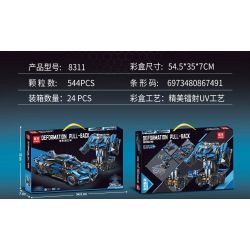 LEIBAO 8311 non  XE PULL BACK BIẾN HÌNH MÀU XANH bộ đồ chơi xếp lắp ráp ghép mô hình  DEFORMATION PULL-BACK Kỹ Thuật Công Nghệ Cao Mô Hình Phương Tiện 544 khối