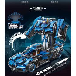 LEIBAO 8311 non  XE PULL BACK BIẾN HÌNH MÀU XANH bộ đồ chơi xếp lắp ráp ghép mô hình  DEFORMATION PULL-BACK Kỹ Thuật Công Nghệ Cao Mô Hình Phương Tiện 544 khối