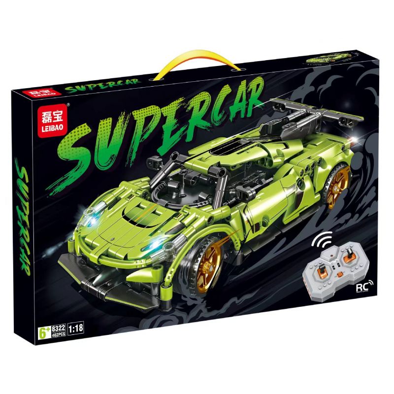 LEIBAO 8322 non  XE THỂ THAO LAMBO BÒ XANH tỷ lệ 1:18 bộ đồ chơi xếp lắp ráp ghép mô hình  Kỹ Thuật Công Nghệ Cao Mô Hình Phương Tiện 402 khối