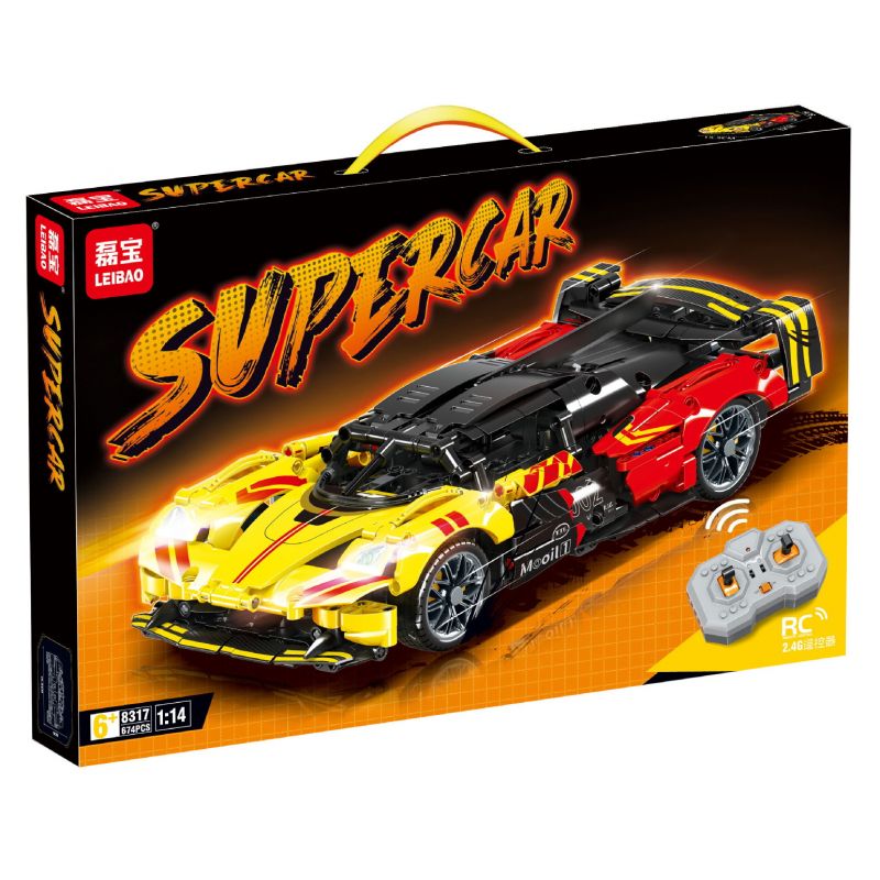 LEIBAO 8317 non  XE THỂ THAO QUỶ BÓNG VÀNG tỷ lệ 1:14 bộ đồ chơi xếp lắp ráp ghép mô hình  Kỹ Thuật Công Nghệ Cao Mô Hình Phương Tiện 674 khối
