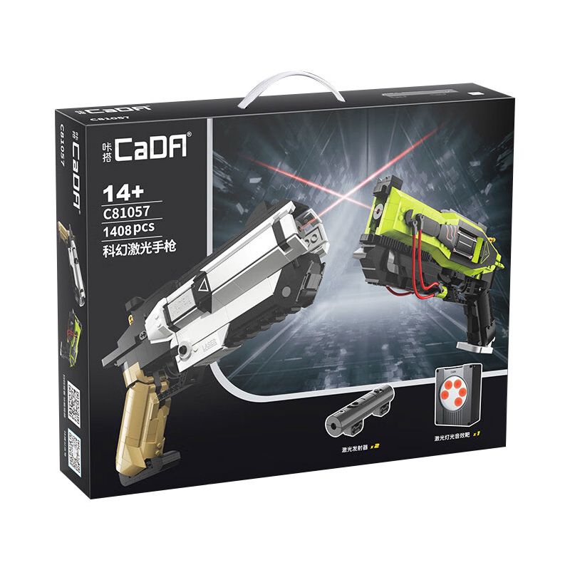 CADA DOUBLEE C81057 81057 non  SÚNG LASER KHOA HỌC VIỄN TƯỞNG bộ đồ chơi xếp lắp ráp ghép mô hình Military Army Quân Sự Bộ Đội 1408 khối