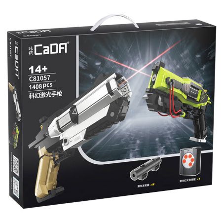 CADA DOUBLEE C81057 81057 non  SÚNG LASER KHOA HỌC VIỄN TƯỞNG bộ đồ chơi xếp lắp ráp ghép mô hình Military Army Quân Sự Bộ Đội 1408 khối
