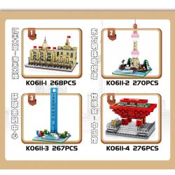 MINGDI LEIBAO K0611 0611 non  4 CÔNG TRÌNH CỔ ĐIỂN Ở THƯỢNG HẢI TÒA NHÀ HSBC QUAN THÁP TRUYỀN HÌNH MINH CHÂU PHƯƠNG ĐÔNG TRUNG TÂM TÀI CHÍNH THẾ GIỚI TRƯNG BÀY QUỐC TẠI WORLD EXPO bộ đồ chơi xếp lắp ráp ghép mô hình Architecture Công Trình Kiến Trúc 807 khối