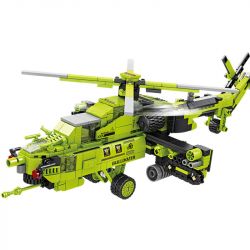 Kazi KY80464 80464 non  KỸ THUẬT ĐÔ THỊ TRỰC THĂNG VŨ TRANG MI-28 TỔ HỢP bộ đồ chơi xếp lắp ráp ghép mô hình CITY ENGINEERING 1065 khối