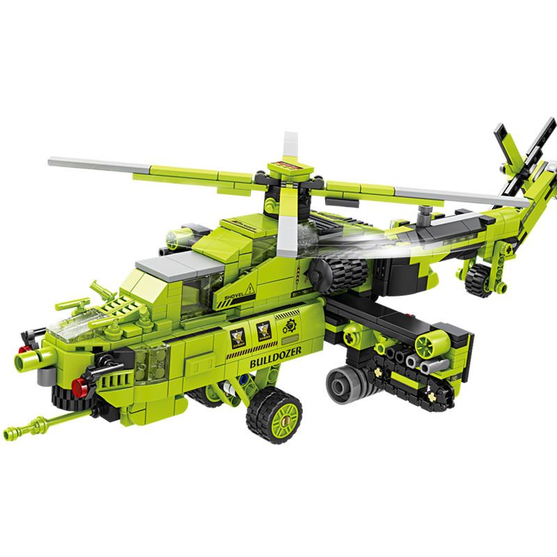 Kazi KY80464 80464 non  KỸ THUẬT ĐÔ THỊ TRỰC THĂNG VŨ TRANG MI-28 TỔ HỢP bộ đồ chơi xếp lắp ráp ghép mô hình CITY ENGINEERING 1065 khối