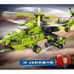 Kazi KY80464 80464 non  KỸ THUẬT ĐÔ THỊ TRỰC THĂNG VŨ TRANG MI-28 TỔ HỢP bộ đồ chơi xếp lắp ráp ghép mô hình CITY ENGINEERING 1065 khối
