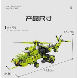 Kazi KY80464 80464 non  KỸ THUẬT ĐÔ THỊ TRỰC THĂNG VŨ TRANG MI-28 TỔ HỢP bộ đồ chơi xếp lắp ráp ghép mô hình CITY ENGINEERING 1065 khối