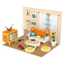 CACO D008 non  TIỂU CẢNH NHÀ BẾP PHÒNG KHÁCH bộ đồ chơi xếp lắp ráp ghép mô hình Creator Sáng Tạo 560 khối