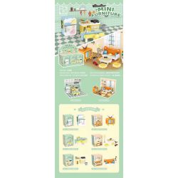 CACO D008 non  TIỂU CẢNH NHÀ BẾP PHÒNG KHÁCH bộ đồ chơi xếp lắp ráp ghép mô hình Creator Sáng Tạo 560 khối