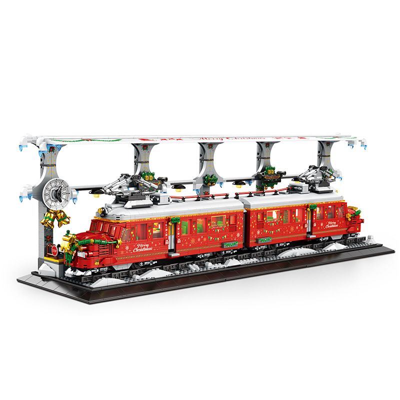 REOBRIX 66034 non  CHUYẾN TÀU GIÁNG SINH bộ đồ chơi xếp lắp ráp ghép mô hình Creator CHRISTMAS TRAIN Sáng Tạo 2822 khối