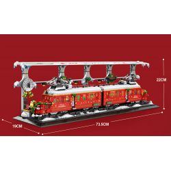 REOBRIX 66034 non  CHUYẾN TÀU GIÁNG SINH bộ đồ chơi xếp lắp ráp ghép mô hình Creator CHRISTMAS TRAIN Sáng Tạo 2822 khối