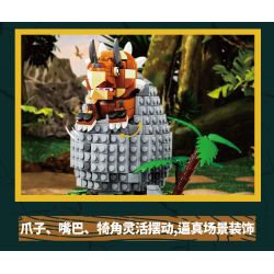 KAIDO KD99009 99009 non  THẾ GIỚI KHỦNG LONG THOÁT KHỎI VỎ 3 MÔ HÌNH VELOCIRAPTOR ANKYLOSAURUS TRICERATOPS bộ đồ chơi xếp lắp ráp ghép mô hình DINOSAUR WORLD 1488 khối