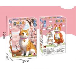 ZHEGAO DZ6119 6119 non  NHỮNG CHÚ MÈO DỄ THƯƠNG SẮP CÓ MÀU CAM bộ đồ chơi xếp lắp ráp ghép mô hình Creator CUTE CAT COMES Sáng Tạo 835 khối