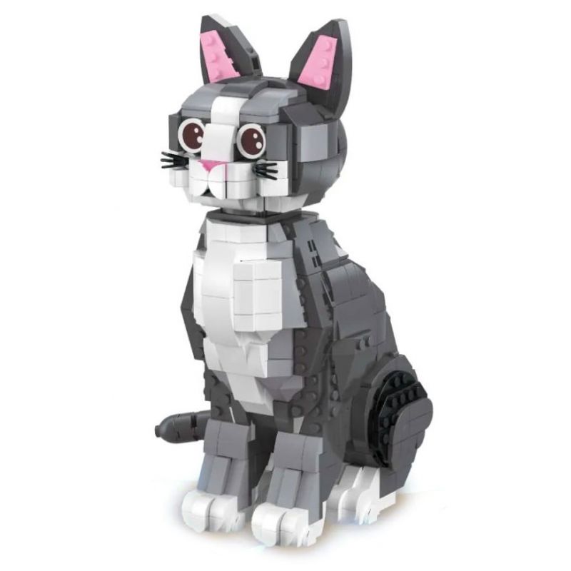 ZHEGAO DZ6118 6118 non  NHỮNG CHÚ MÈO DỄ THƯƠNG ĐANG CHUYỂN SANG MÀU XÁM bộ đồ chơi xếp lắp ráp ghép mô hình Creator CUTE CAT COMES Sáng Tạo 805 khối