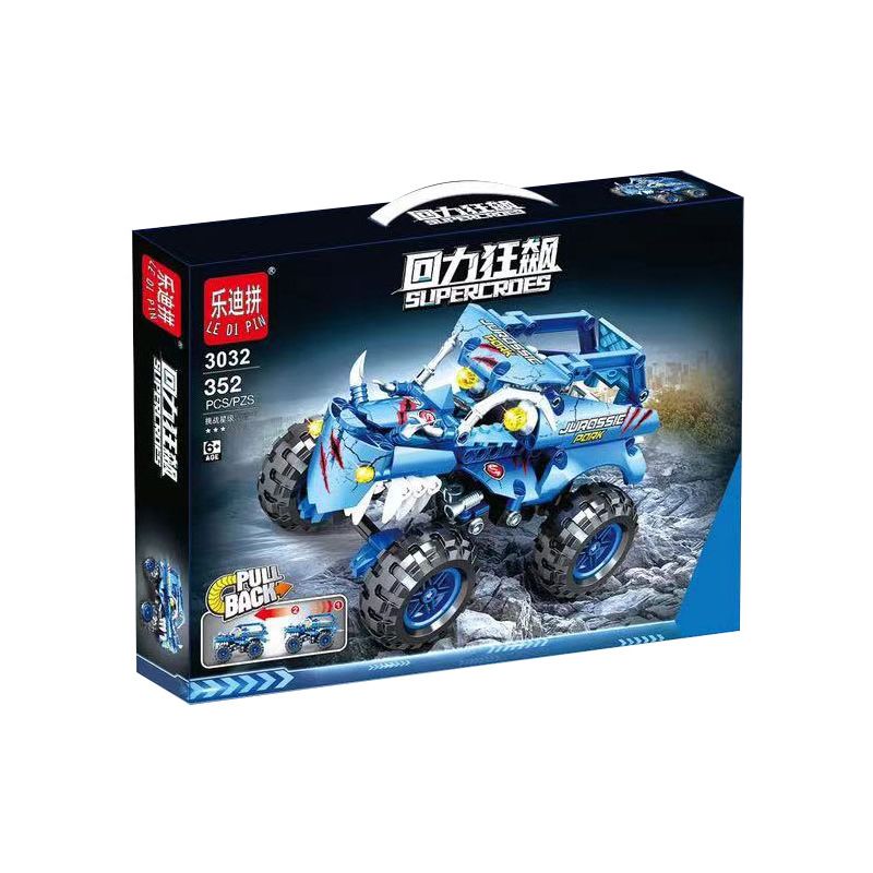 LEDIPIN 3032 non  ĐUA XE KÉO NGƯỢC TẢI QUÁI VẬT MÀU XANH TRỞ LẠI bộ đồ chơi xếp lắp ráp ghép mô hình  SUPERCROES Kỹ Thuật Công Nghệ Cao Mô Hình Phương Tiện 352 khối