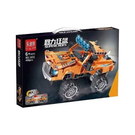 LEDIPIN 3031 non  KÉO LẠI RUSH XE TẢI QUÁI VẬT MÀU CAM bộ đồ chơi xếp lắp ráp ghép mô hình  SUPERCROES Kỹ Thuật Công Nghệ Cao Mô Hình Phương Tiện 408 khối