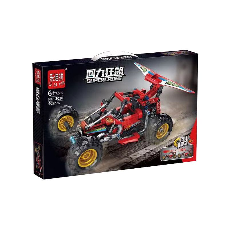 LEDIPIN 3030 non  ĐUA XE KÉO LÙI MÀU ĐỎ BUGGY bộ đồ chơi xếp lắp ráp ghép mô hình  SUPERCROES Kỹ Thuật Công Nghệ Cao Mô Hình Phương Tiện 402 khối