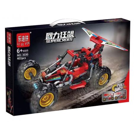 LEDIPIN 3030 non  ĐUA XE KÉO LÙI MÀU ĐỎ BUGGY bộ đồ chơi xếp lắp ráp ghép mô hình  SUPERCROES Kỹ Thuật Công Nghệ Cao Mô Hình Phương Tiện 402 khối