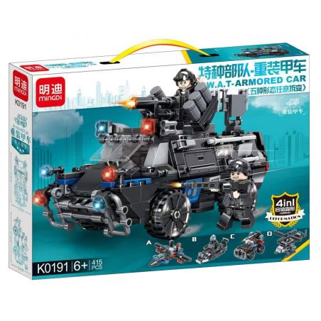 JIQILE K0191 0191 non  LỰC LƯỢNG ĐẶC BIỆT XE BỌC THÉP HẠNG NẶNG bộ đồ chơi xếp lắp ráp ghép mô hình City SWAT ARMORED CAR Thành Phố 415 khối
