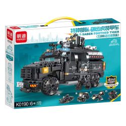 JIQILE K0190 0190 non  LỰC LƯỢNG ĐẶC BIỆT XE BỌC THÉP SABRETOOTH bộ đồ chơi xếp lắp ráp ghép mô hình City SWAT SABER TOOTHED TIGER Thành Phố 436 khối