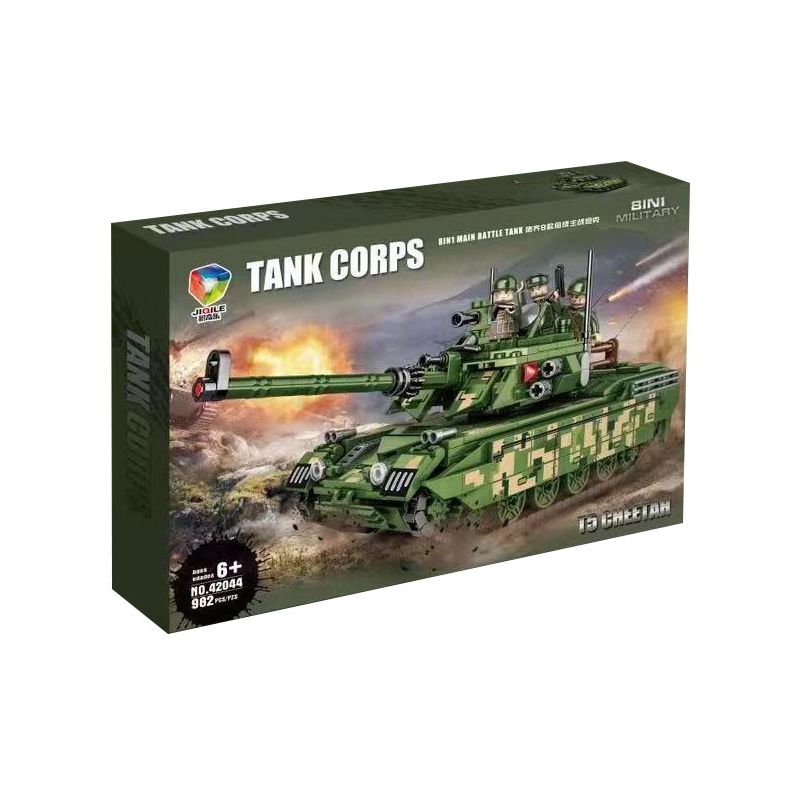 JIQILE 42044 non  XE TĂNG CHEETAH T5 8 TỔ HỢP bộ đồ chơi xếp lắp ráp ghép mô hình Military Army Quân Sự Bộ Đội 982 khối