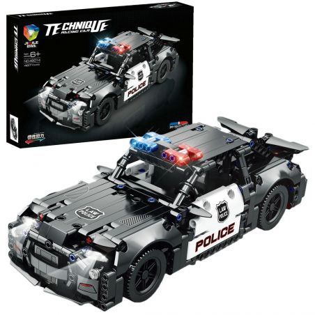JIQILE 48014 non  XE CẢNH SÁT KÉO LẠI bộ đồ chơi xếp lắp ráp ghép mô hình  Kỹ Thuật Công Nghệ Cao Mô Hình Phương Tiện 487 khối