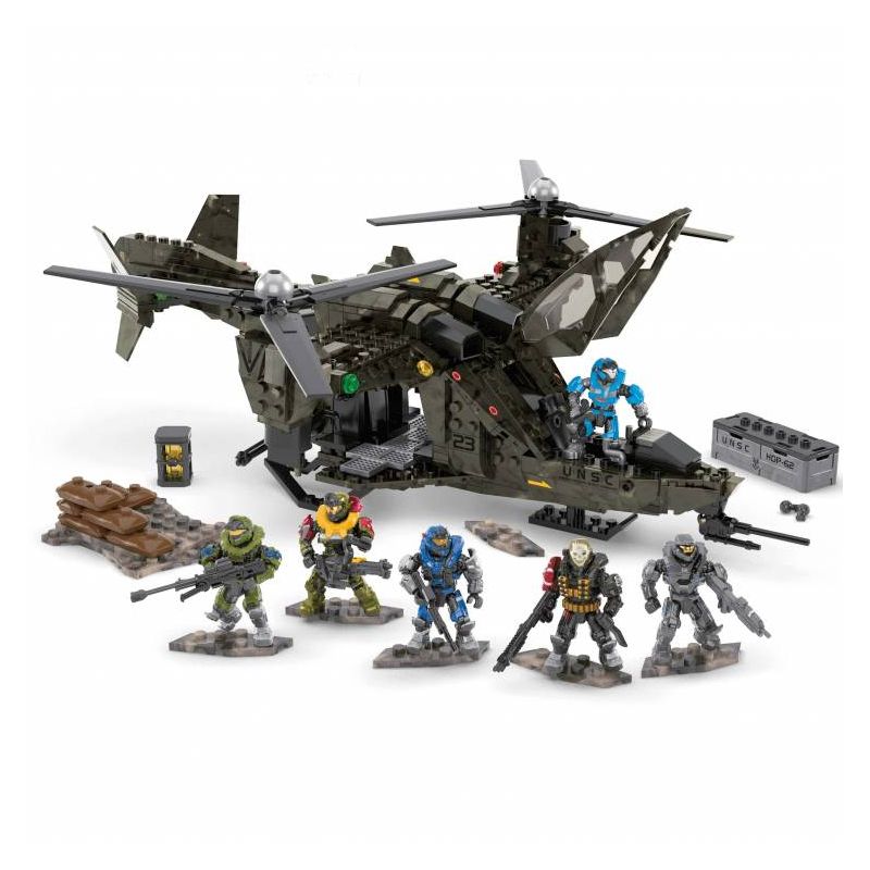 MEGA BLOKS HDP62 non  HALO CHIM ƯNG VƯƠN TỚI bộ đồ chơi xếp lắp ráp ghép mô hình Movie & Game HALO UNSC FALCON SWEEP Phim Và Trò Chơi 748 khối