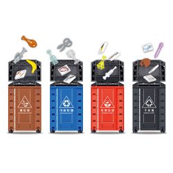 ZHEGAO QL1495 1495 non  HỘP PHÂN LOẠI RÁC bộ đồ chơi xếp lắp ráp ghép mô hình Board Games 305 khối