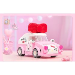KEEPPLEY K20806 20806 non  XE SANRIO BUÝT MINI HELLO KITTY bộ đồ chơi xếp lắp ráp ghép mô hình