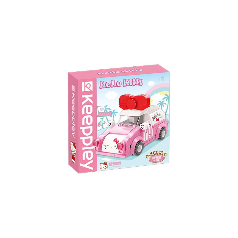 KEEPPLEY K20805 20805 non  XE SANRIO Ô TÔ MINI HELLO KITTY bộ đồ chơi xếp lắp ráp ghép mô hình