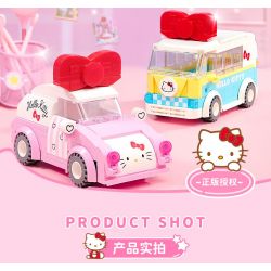 KEEPPLEY K20805 20805 non  XE SANRIO Ô TÔ MINI HELLO KITTY bộ đồ chơi xếp lắp ráp ghép mô hình