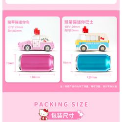 KEEPPLEY K20805 20805 non  XE SANRIO Ô TÔ MINI HELLO KITTY bộ đồ chơi xếp lắp ráp ghép mô hình